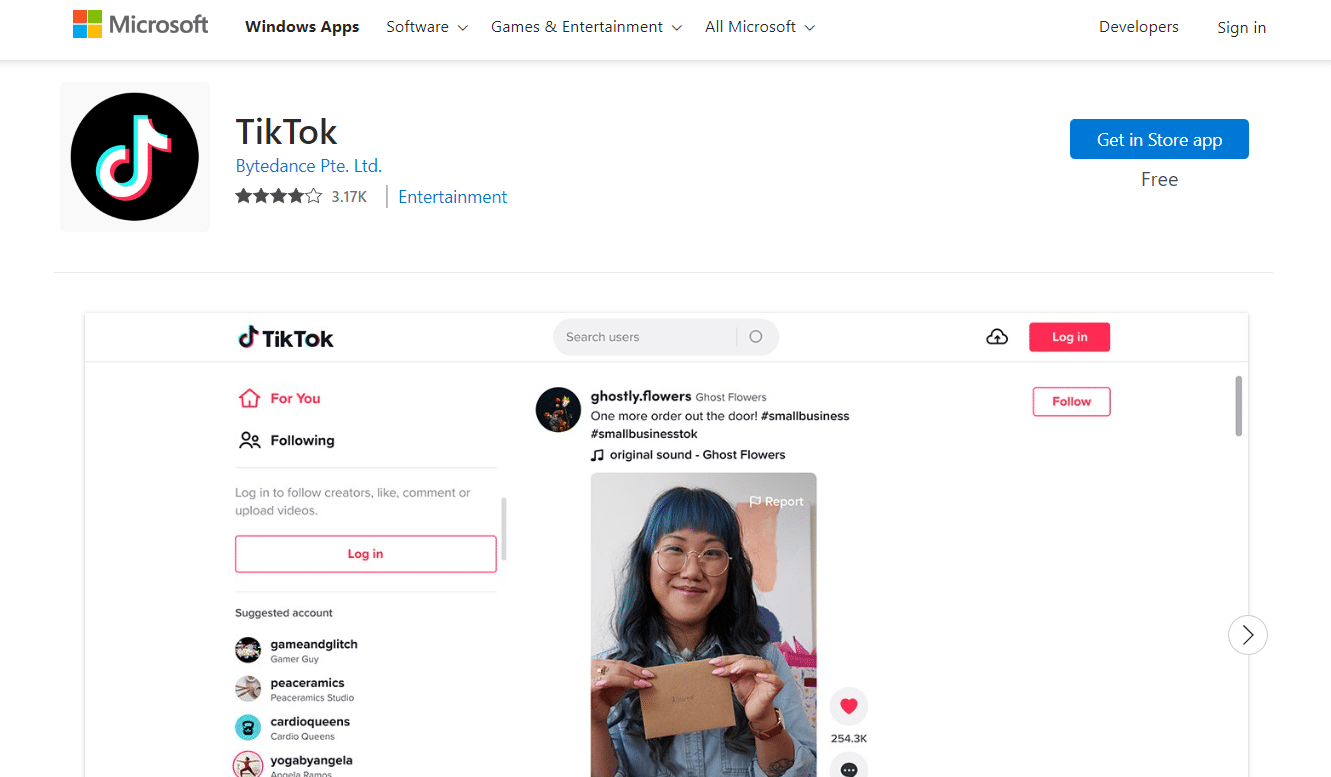 TikTok Microsoft Store | So zeigen Sie Favoriten auf dem TikTok-PC an