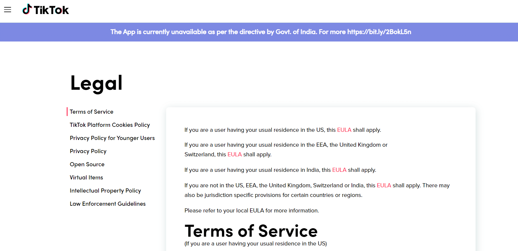 TikTok Terms of Service (TOS)
