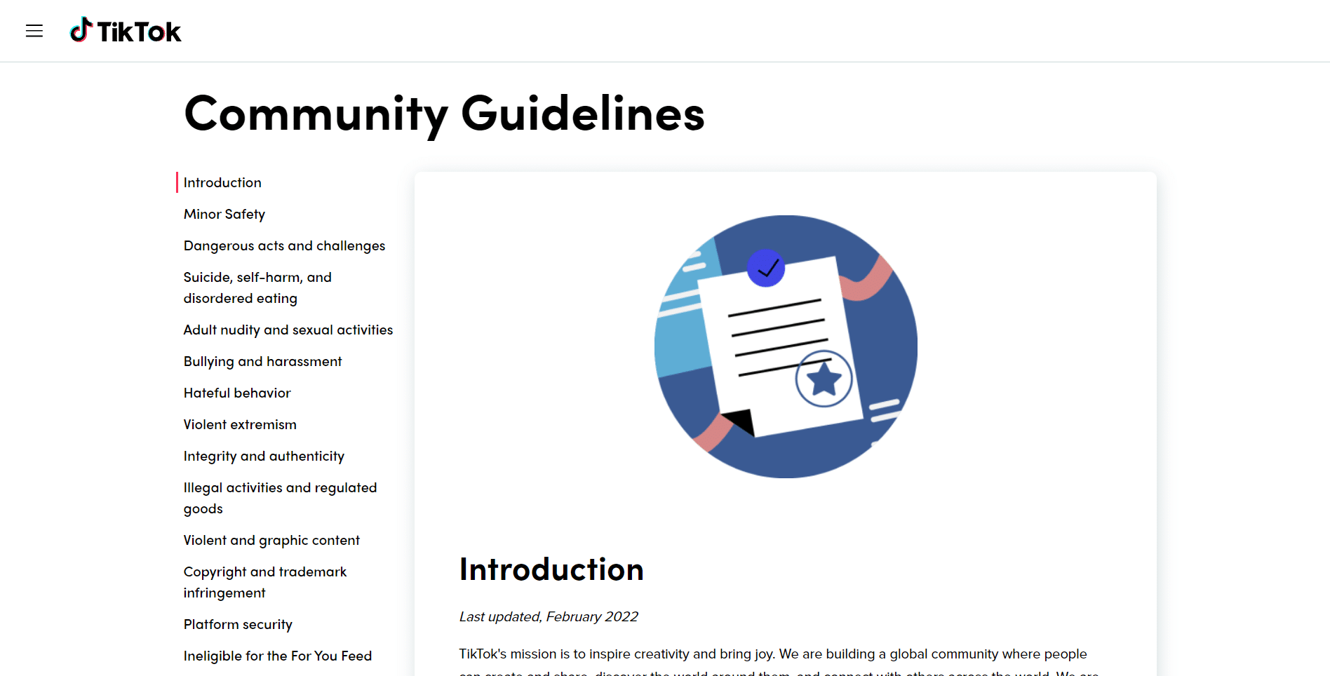 TikTok community guidelines