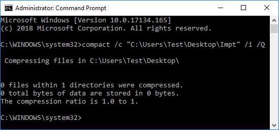 To Compress only a Folder type the following command
