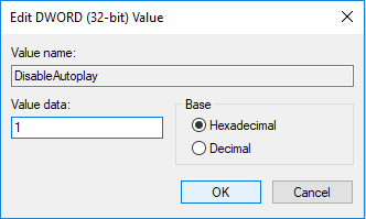To Disable AutoPlay set the value of DisableAutoplay to 1