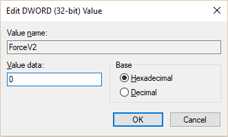 To Enable Use legacy console change the value of ForceV2 DWORD to 0