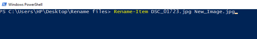 To Rename multiple files with Powershell type the command