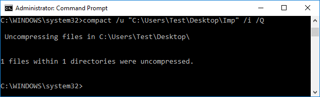 To Uncompress only a Folder type the following command