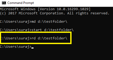 deleted the same folder that created type the command in the command prompt