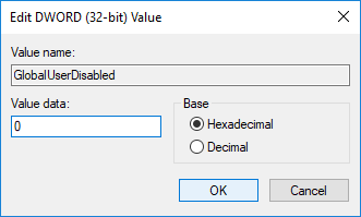 To enable or disable background apps set the value of GlobalUserDisabled DWORD 0 or 1 