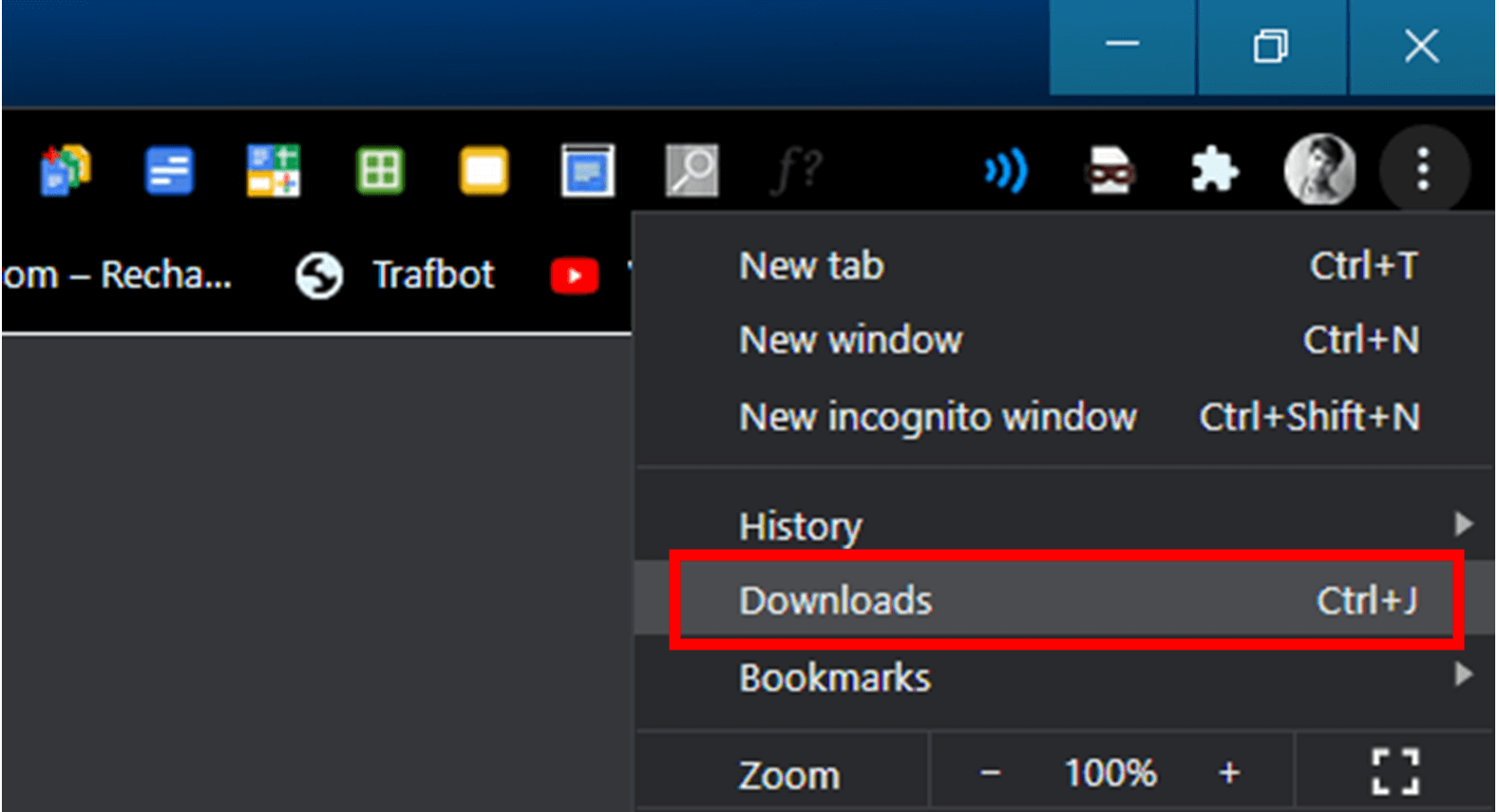To open this Downloads section from the menu