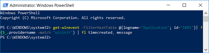 To read Chkdsk log in PowerShell