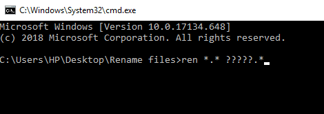 To rename have long names and you want to shorten their name type the command in the Command Prompt