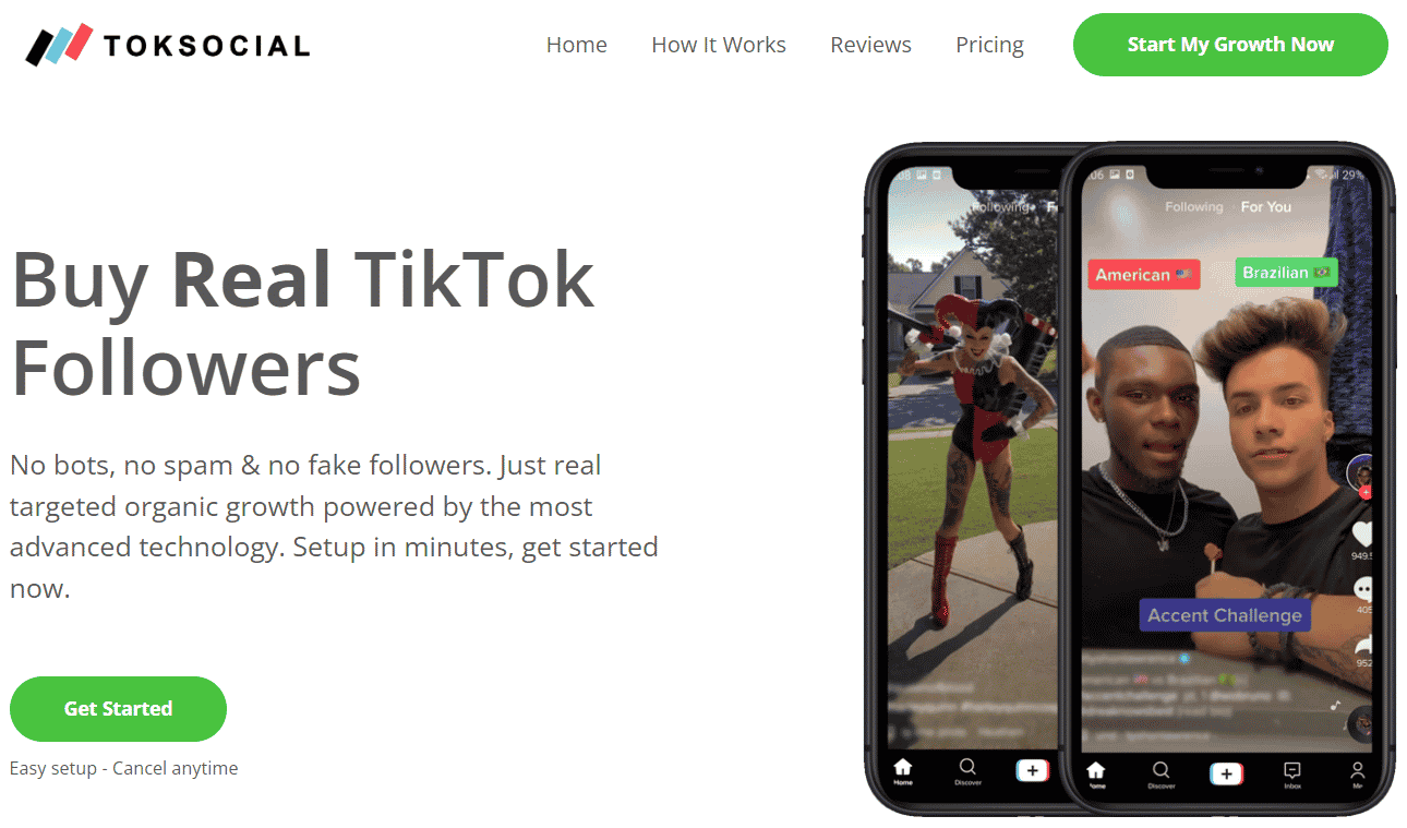 TokSocial website homepage