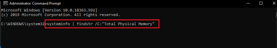 Total Physical Memory command