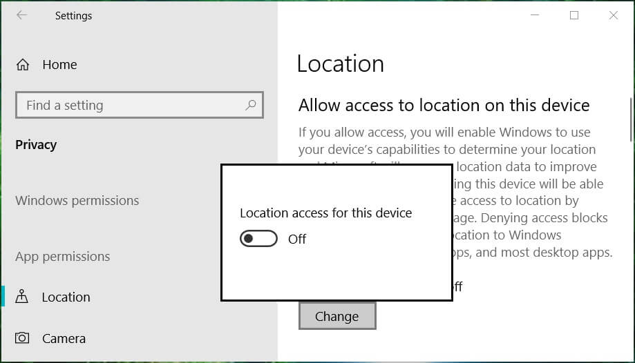 Turn off location tracking for all of them by clicking on Change