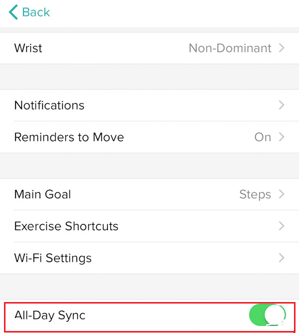 Turn on the toggle for All-Day Sync