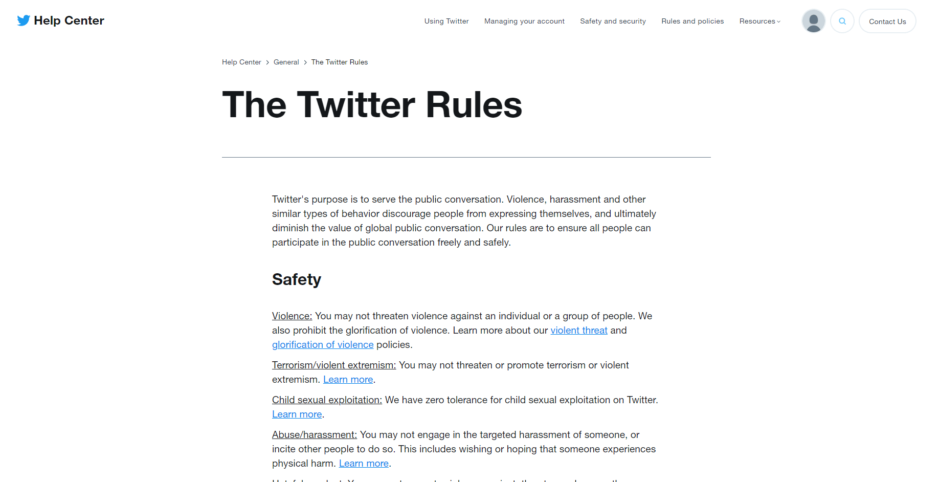 ٹویٹر کے قواعد