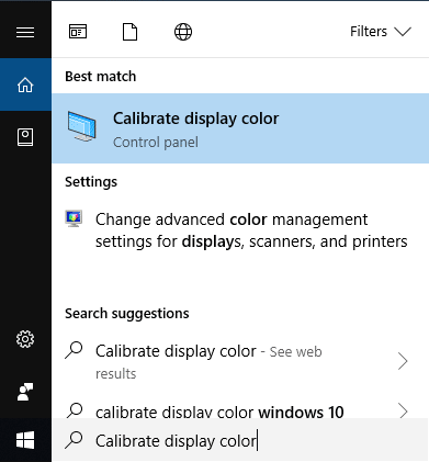 Type Calibrate Display Color in Windows search bar | 2 Ways to Change Screen Resolution in Windows 10
