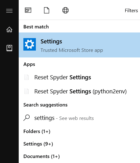 Type Settings and press Enter to open it | Close and Delete your Microsoft Account