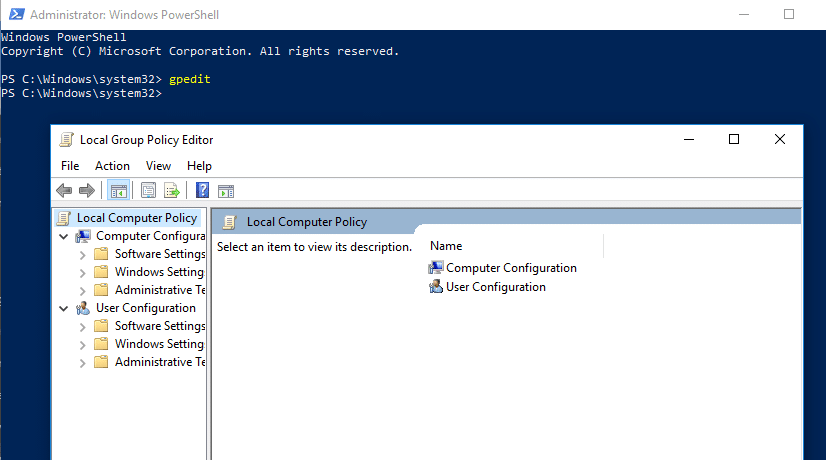 Type gpedit and hit Enter button to execute the command which will open the Local Group Policy Editor