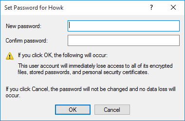 Введите Новый пароль, затем подтвердите пароль и нажмите «ОК» | Как изменить пароль учетной записи в Windows 10