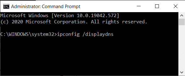 Type ipconfig displaydns