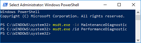 Type msdt.exe /id PerformanceDiagnostic in PowerShell | Fix WMI Provider Host High CPU Usage [Windows 10]