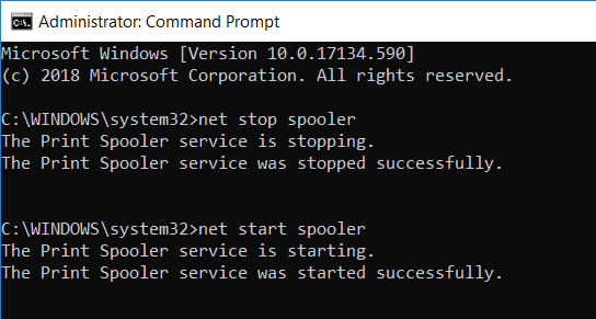 Type net start spooler and press Enter