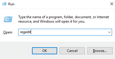Type regedit in run dialog box and hit Enter | Fix your Computer may be Sending Automated Queries