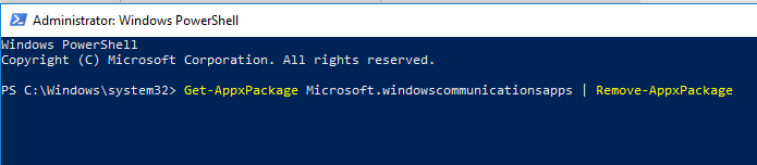 Reset the Mail app in Windows 10 using PowerShell