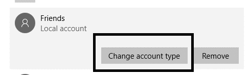 Type the name and password for the newly created admin account