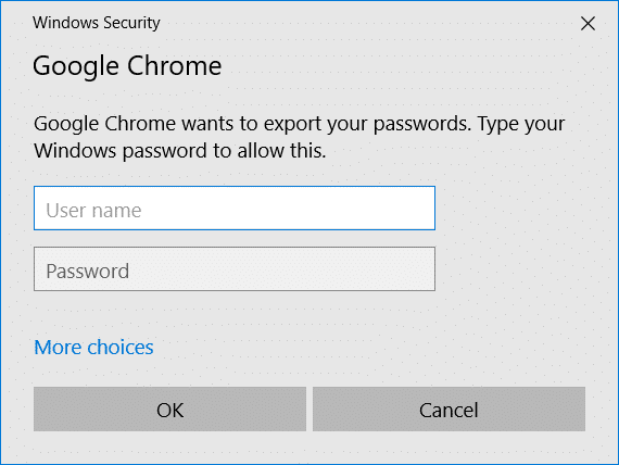 Type your Windows username and password you use for login and click OK.