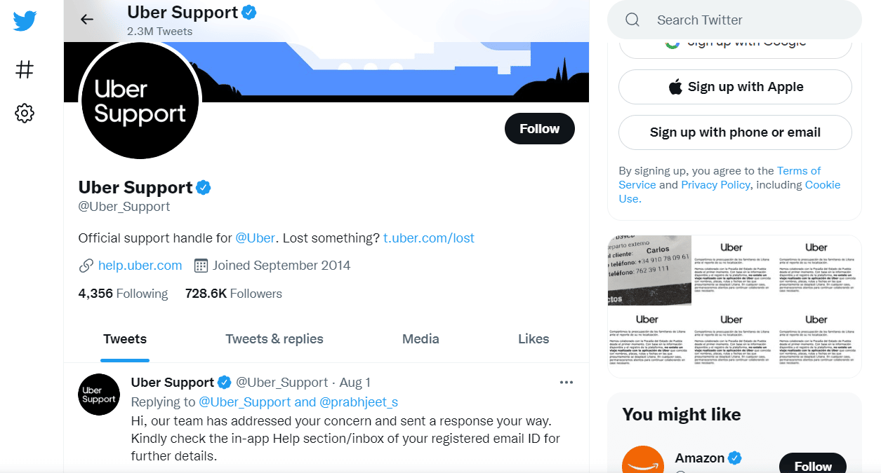 Uber Support on Twitter | How to Delete Uber History