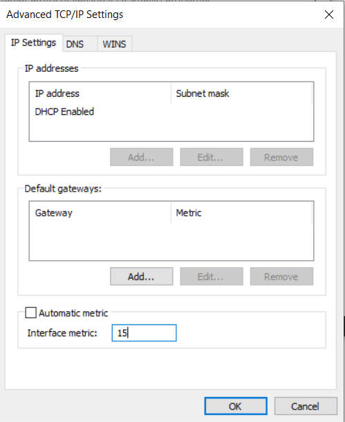Uncheck the Automatic Metric option | Combine Multiple Internet Connections
