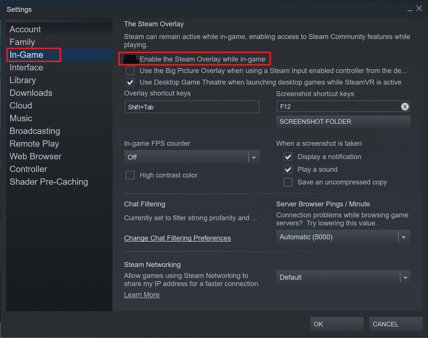 Uncheck the box next to the option titled Enable the Steam Overlay while in-game. How to Fix Dev Error 6068
