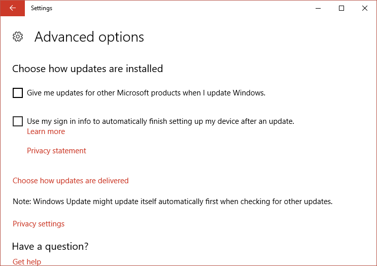 Uncheck the option Give me updates for other Microsoft products when I update Windows | Set Time Automatically