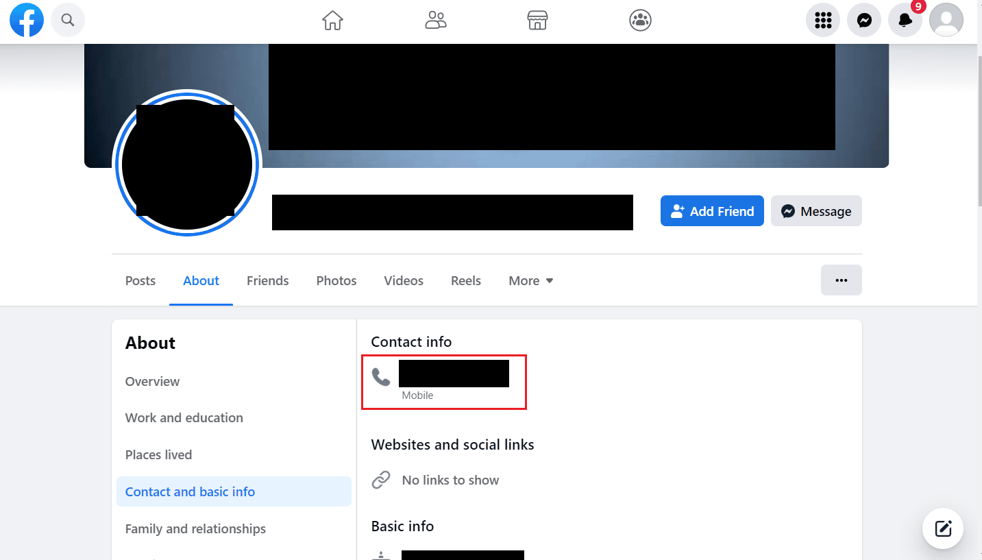 Under Contact info, find the phone number of that account