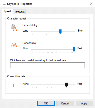 Under Cursor blink rate adjust the slider for the blink rate you want | 3 Ways to Change Cursor Thickness in Windows 10