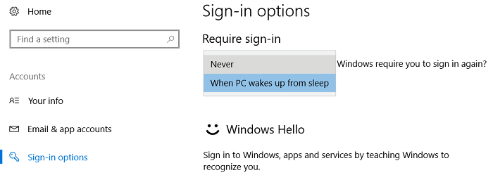 Under 'Require sign-in' select Never from the drop-down