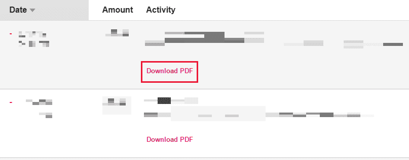 En filtros, seleccione Servicios y haga clic en la opción Descargar PDF