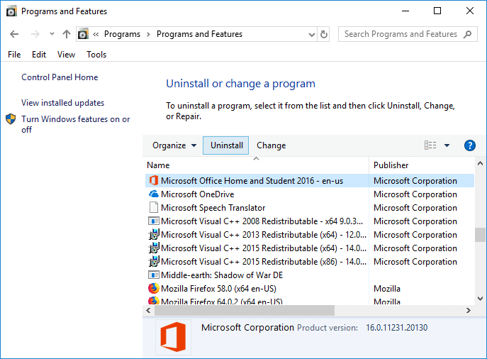 Uninstall and Reinstall the MS Office