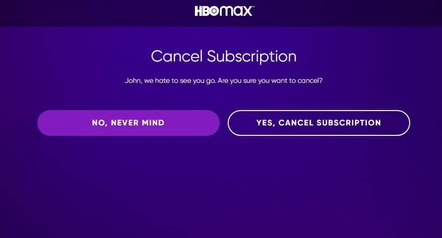 Unsubscribe from HBO