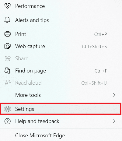 Click Settings option from Three dotted icon in Edge browser | RESULT_CODE_HUNG