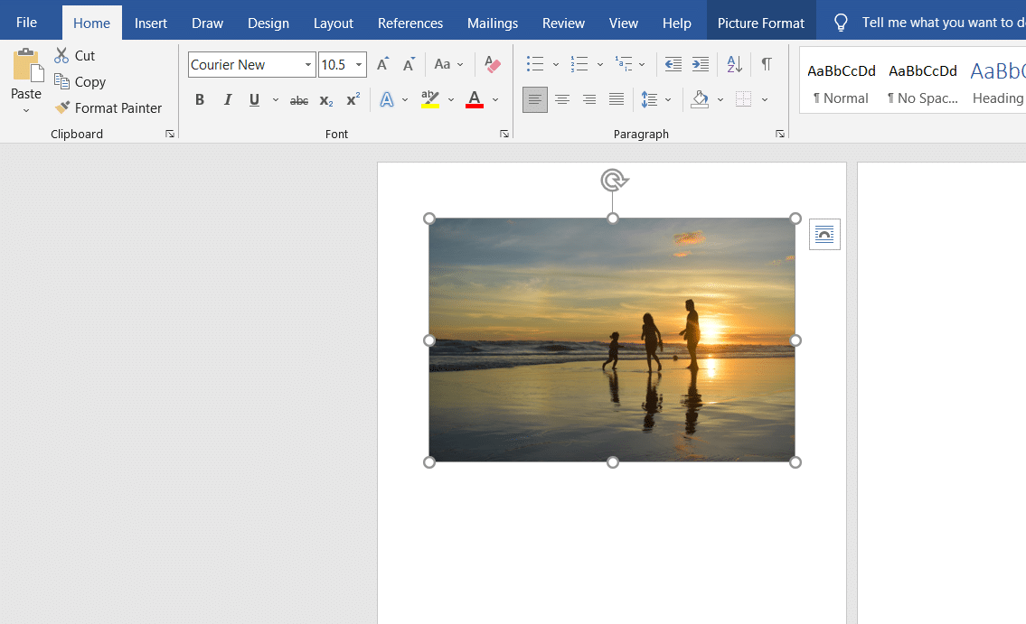 Select and insert the desired image from the pop-up window in the Word file.