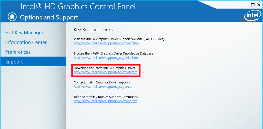 Update graphics drivers on Windows 10