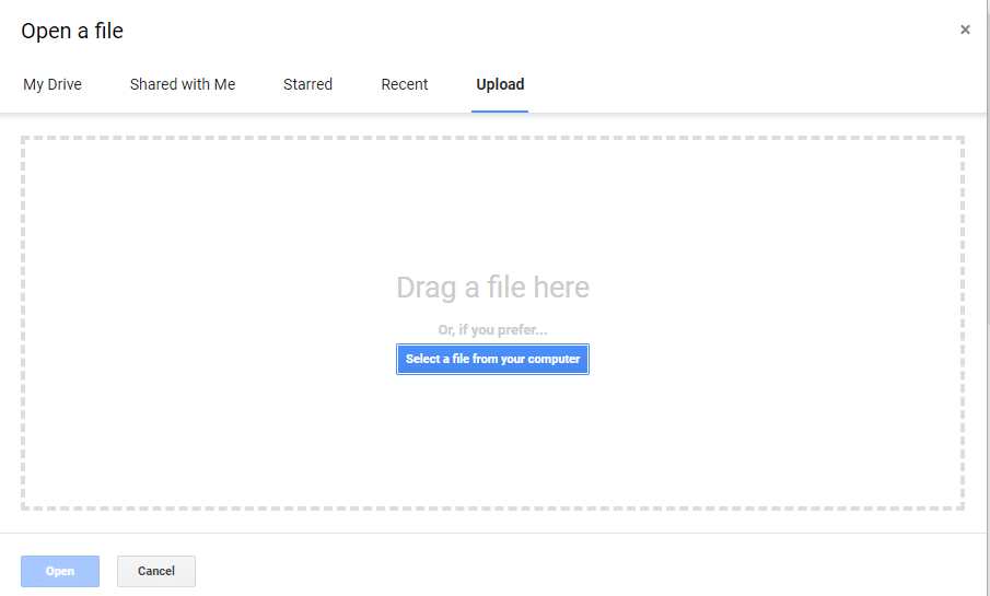 Upload the xlsx file on Google Drive or Google Docs