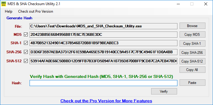 Use MD5 & SHA Checksum Utility