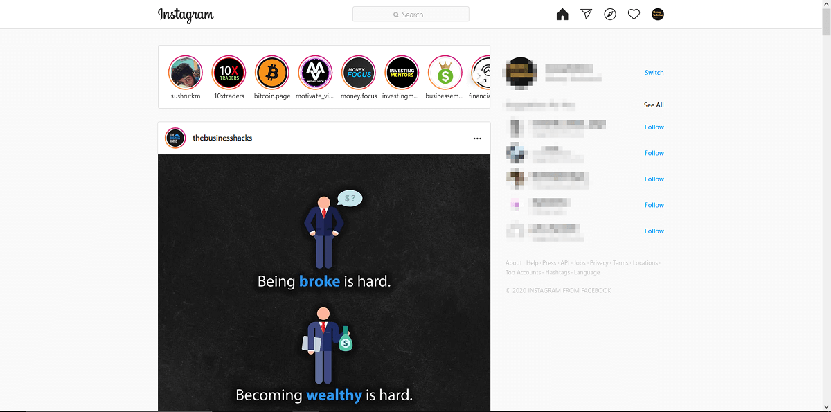 User interface is the same as the mobile application | Check Instagram Messages on PC