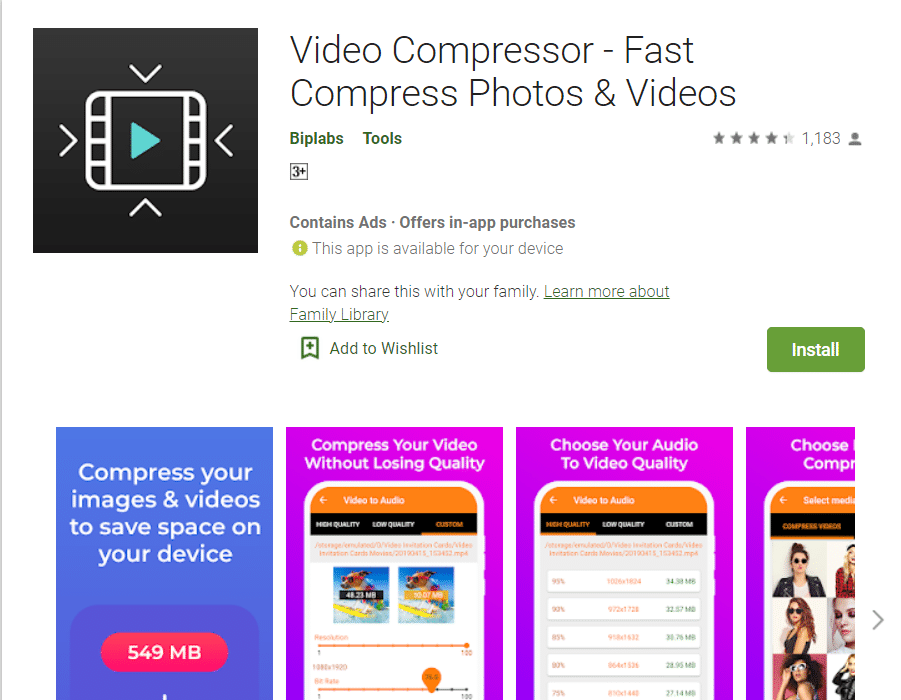 Video Compressor android app on play store