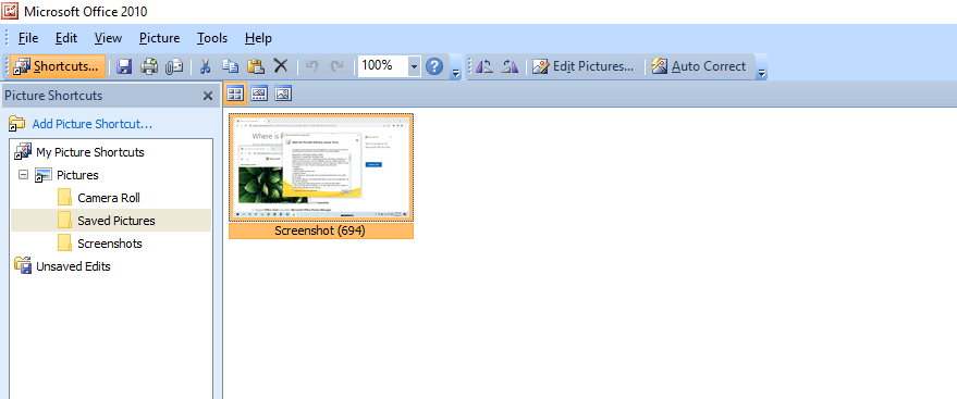 Oglejte si in uredite slike v programu Microsoft Office Picture Manager