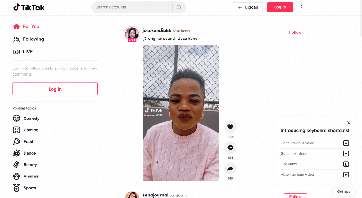Visit the official website of TikTok on your browser