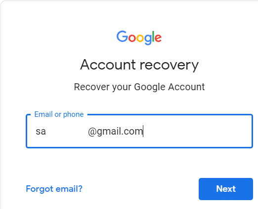 Visit the google account website in the web browser