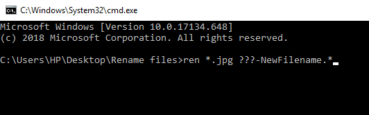 Want to rename multiple files, type the below command in the Command Prompt